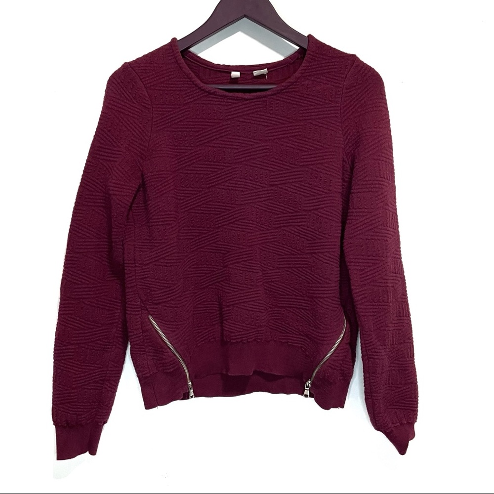 Anthropologie Moth Textured Zippered Sweater Sweatshirt - Picture 1 of 5